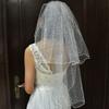 Short Wedding Veil for Bride White Bridal Veil Bachelorette Party Veil Headpiece Engagement Event Formal Veil Headdress