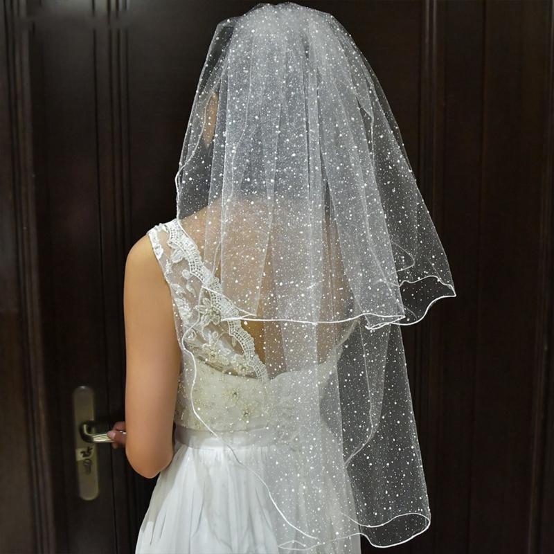Short Wedding Veil for Bride White Bridal Veil Bachelorette Party Veil Headpiece Engagement Event Formal Veil Headdress