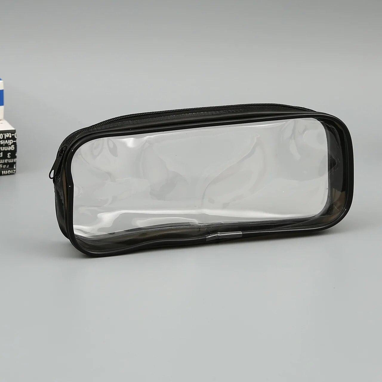 

Kawaii прозрачный пенал большой емкости, водонепроницаемая коробка для ручек для девочек, косметичка, канцелярские принадлежности, офисные школьные принадлежности чёрный