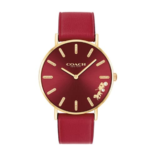Coach Women's Perry 36mm Quartz Watch 14503852 Perry Red Leather