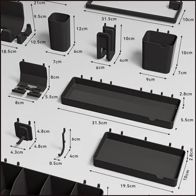 Pegboard Wall Organizer with Hooks - No-Drill Storage Rack for Entryway or Study Room.