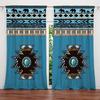 2PCS Hu Qing Ethnic Printed Curtains   Pole Bag Polyester Material Design   Bedroom   Home Decoration