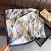 Women S Elegant Printed Silk Like Square Scarf Sun Protection Shawl
