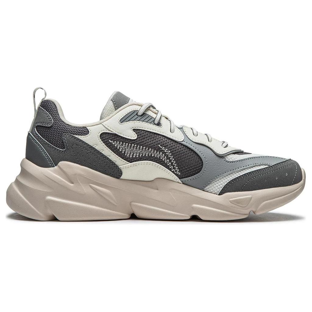 Li-Ning Yunhai Versatile Retro Thick Sole Height Increasing Shock Absorbing Non-Slip Wear-Resistant Support Low-Top Casual Shoes AGCT427-2