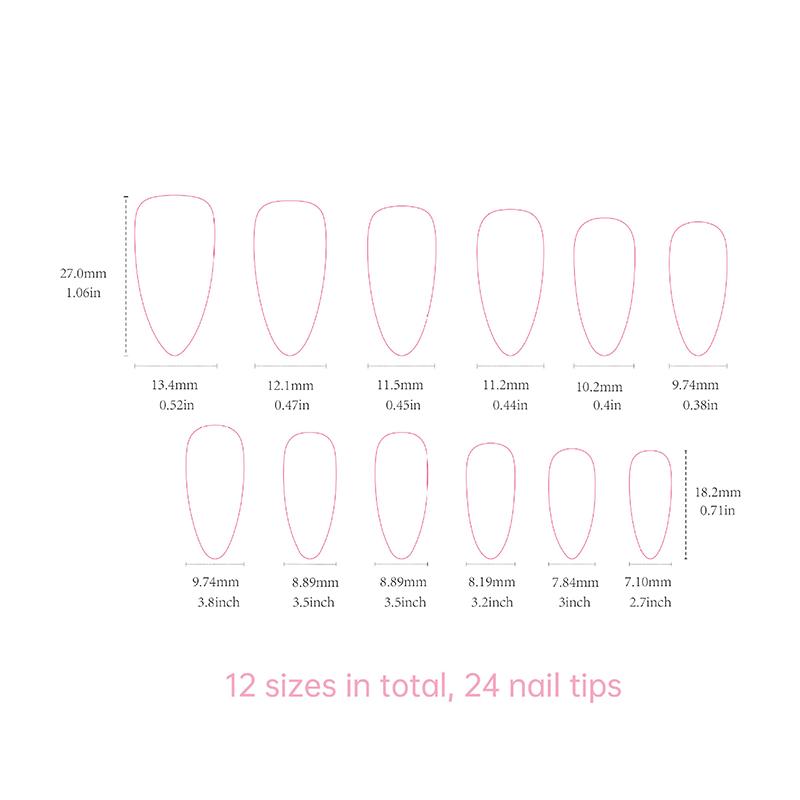 

24 шт. Французские милые крутые миндалевидные накладные ногти с бабочками с гелевым клеем, съемные накладные ногти, типсы для искусственных ногтей