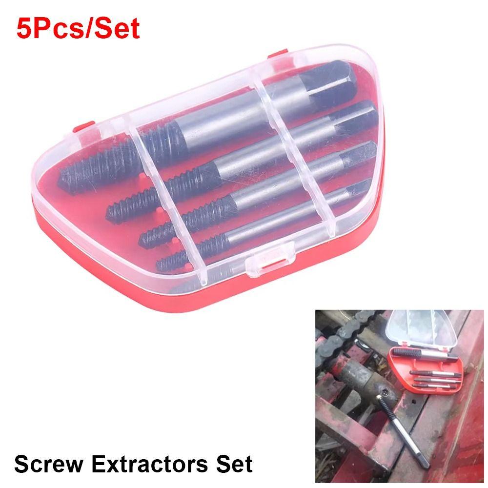 

5Pcs Household Nut Extractor Set 1/8 1/4 5/16 7/16 9/16 Guide Bolt Remover Tool