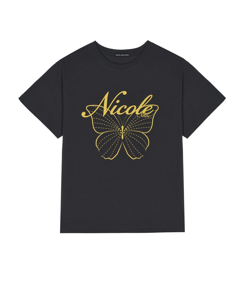 Nigaennikol Nicole Butterfly Sleeve Top_Charcoal Yellow