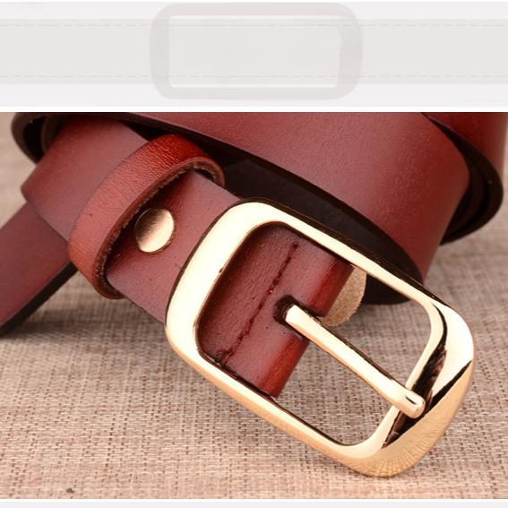 Women's Genuine Leather Belt - Pin Buckle, Adjustable Fashion Waistband Accessory