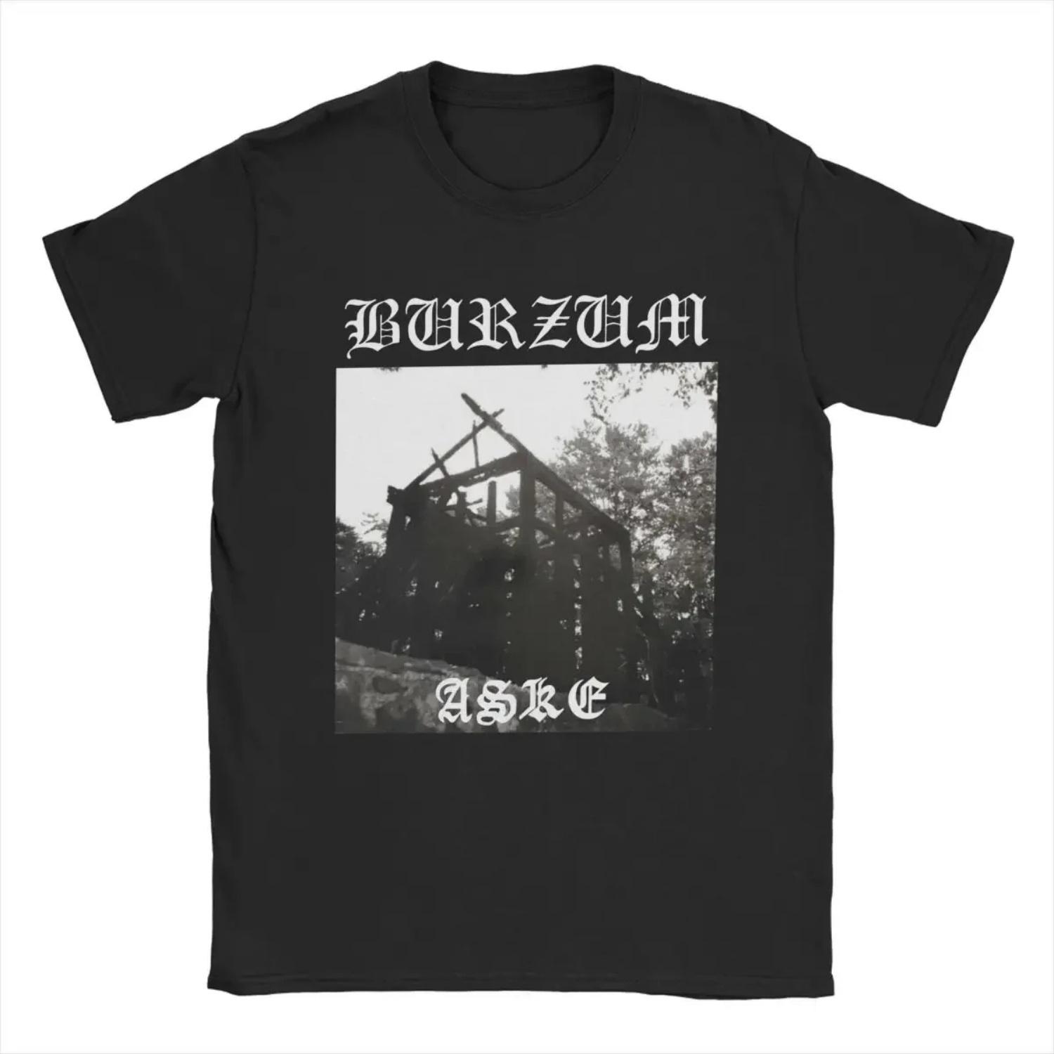 

Norwegian metal bands T Shirts Burzum Aske Men s Pure Cotton Vintage T-Shirts O Neck Tee Shirt Short Sleeve Tops Summer S чёрный