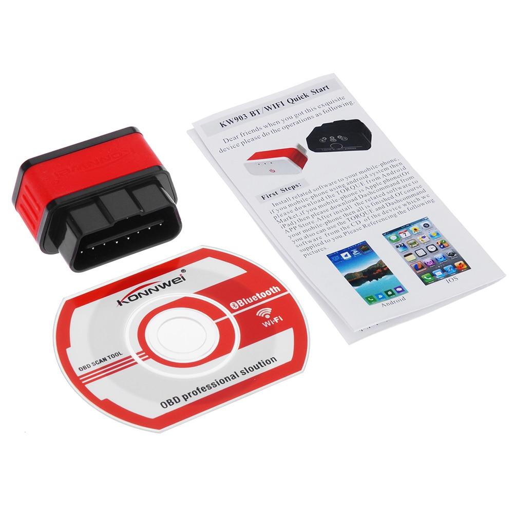 KW903 Wireless OBD2 Scanner 12V Diagnostic Code Reader for Android Devices ELM327 Auto Code Reader OBDII Tool