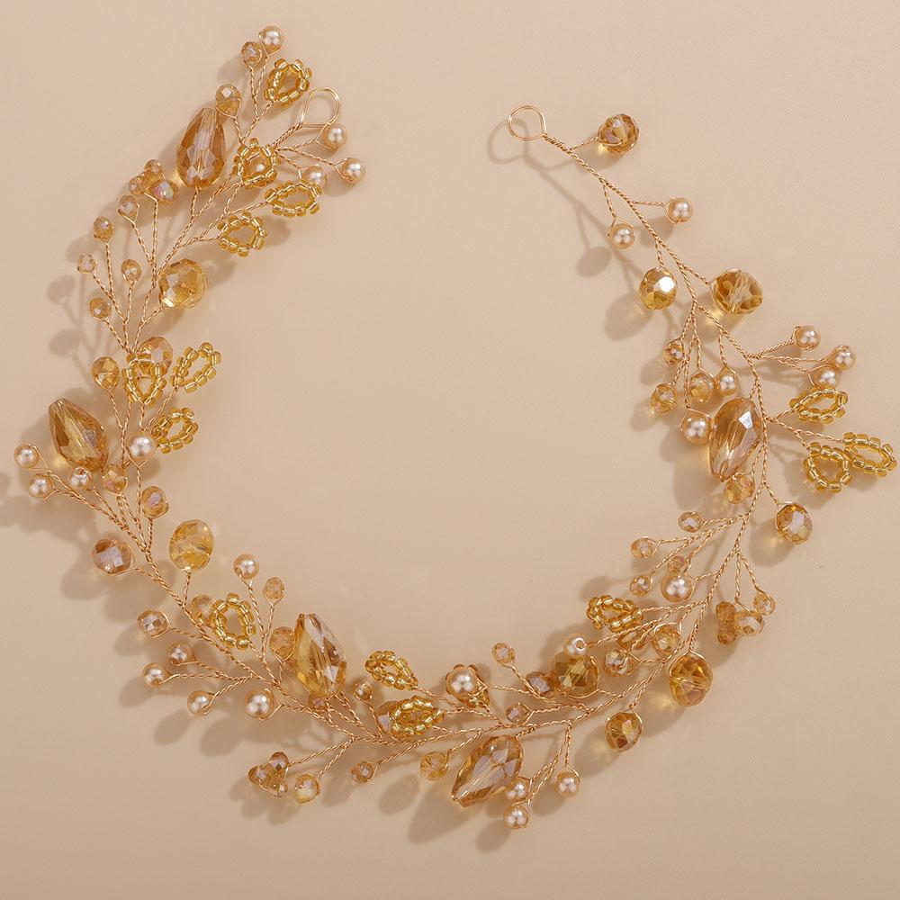 

6 Color Black Crystal Bridal Headband Women Handmade Elgant Wedding Hair Accessories Fashion Party Bride Jewelry Headpiece Tiara шампанского