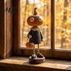 Creative Gift for Friends Halloween Pumpkin/Skeleton Figurine, Resin Desktop Ornament, Retro Cartoon Spooky Atmosphere Room Decor Humanoid Statue