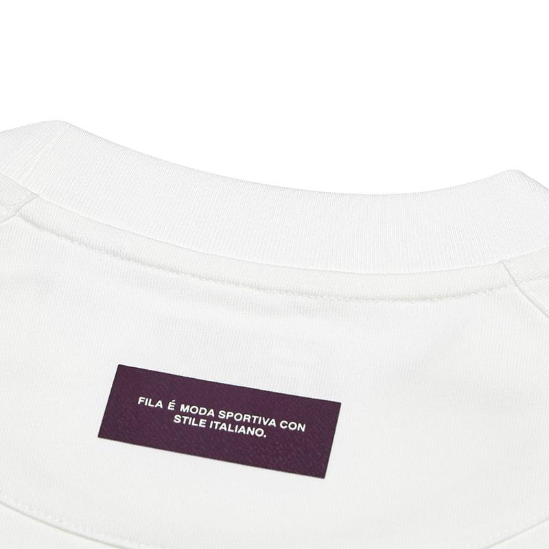 Fila Original Casual Versatile Knitted Short Sleeve T-Shirt Women Tops Cloud-Mushroom-White F11W519103FWT