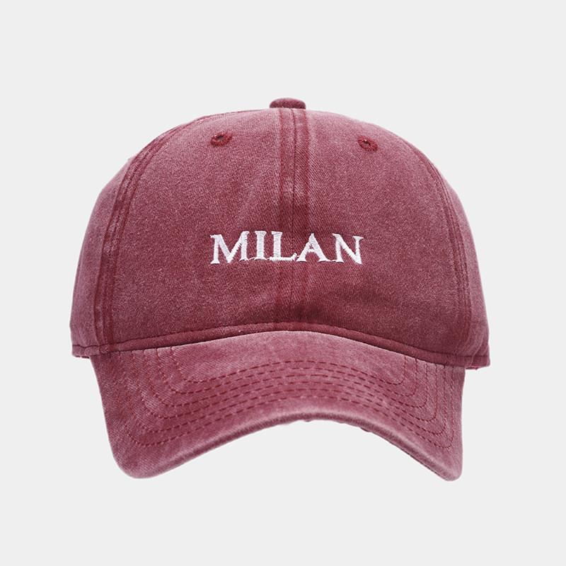 

Milan Vintage Cotton Baseball Hat With Embroidery And Adjustable Fit For Outdoor Sun Protection