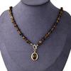 Premium Fashion Light Luxury Simple Natural Stone Tiger Eye Pendant Short Clavicle Necklace Choker Holiday Gifts Jewelry