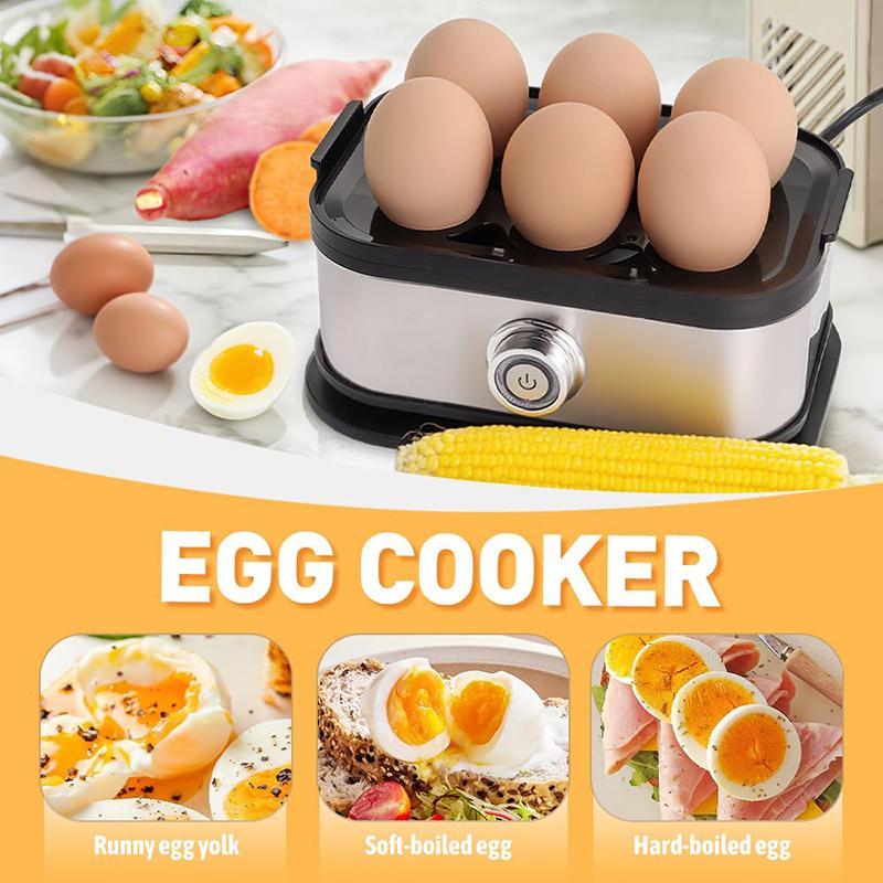 Stainless Steel Egg Cooker With Auto Shut Rapid Eggs Cooker Electric 6 Egg Capacity Boiled Corn And Potatoes Egg Boiler