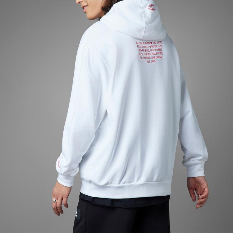 Adidas Letter Print Sports Casual Hoodie Unisex Hoodies White IL8297