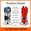 800W Portable Woodworking Power Tool High Power Electric Wood Trimmer Handheld Engraving Slotting Router