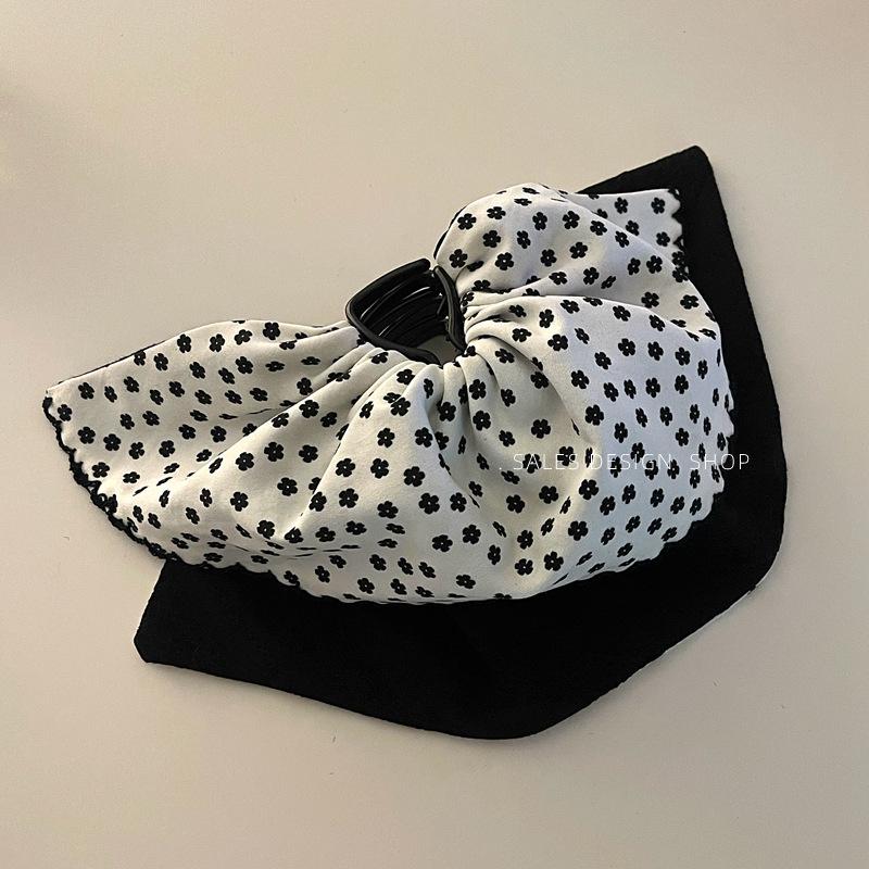 

Korean Style Polka Dot Floral Claw Clip | Versatile Luxury Hair Accessories for Women