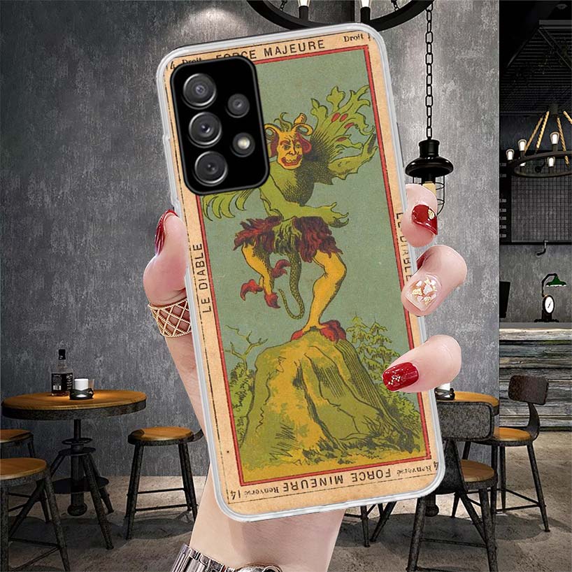 Tarot Cards Reading Art Soft Phone Case For Samsung Galaxy A12 A22 A32 A52 A72 A02S A51 A50S A71 A70 A31 A20S Note 20 Ultra S10