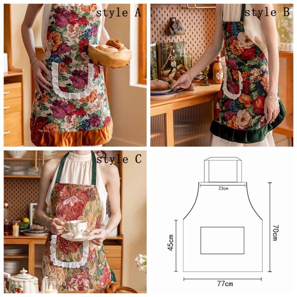 Mit großer Tasche Rüschenschürze Polyester Damenschürze Haushaltsgebrauch Küchenschürze Zuhause