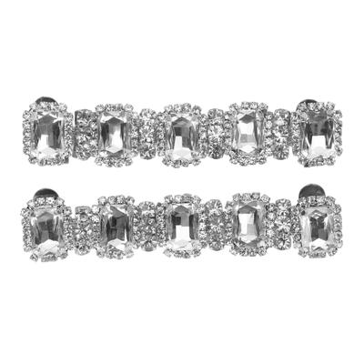 2 piezas Hebilla de Zapato de Pedrería Moda Brillante Decorativa Removible Decoración de Zapato de Cristal para