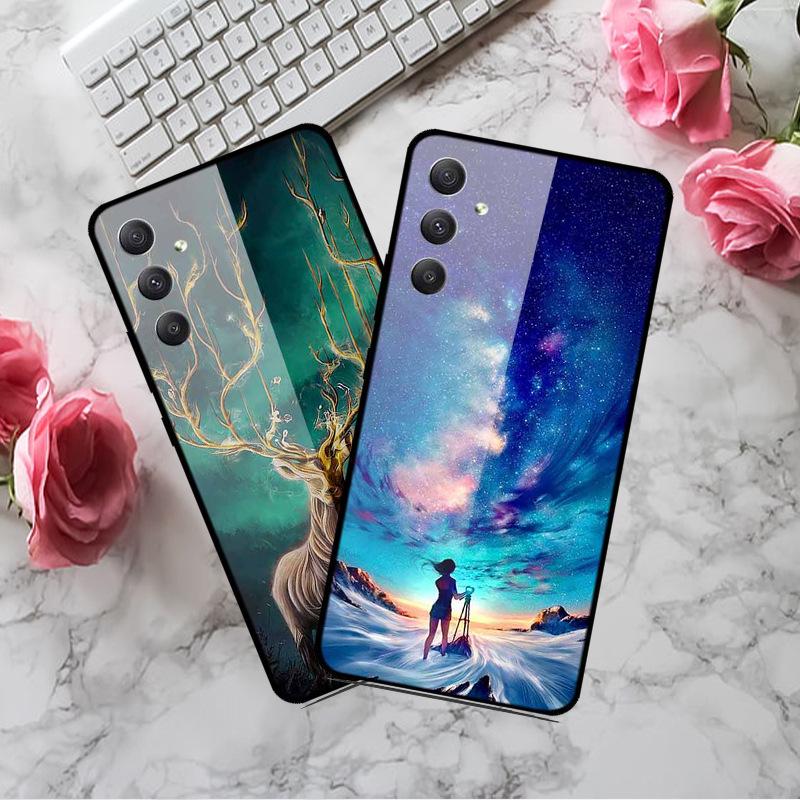 Starry Sky Tempered Glass Phone Case for Samsung A35 5G - Men's & Women's Models