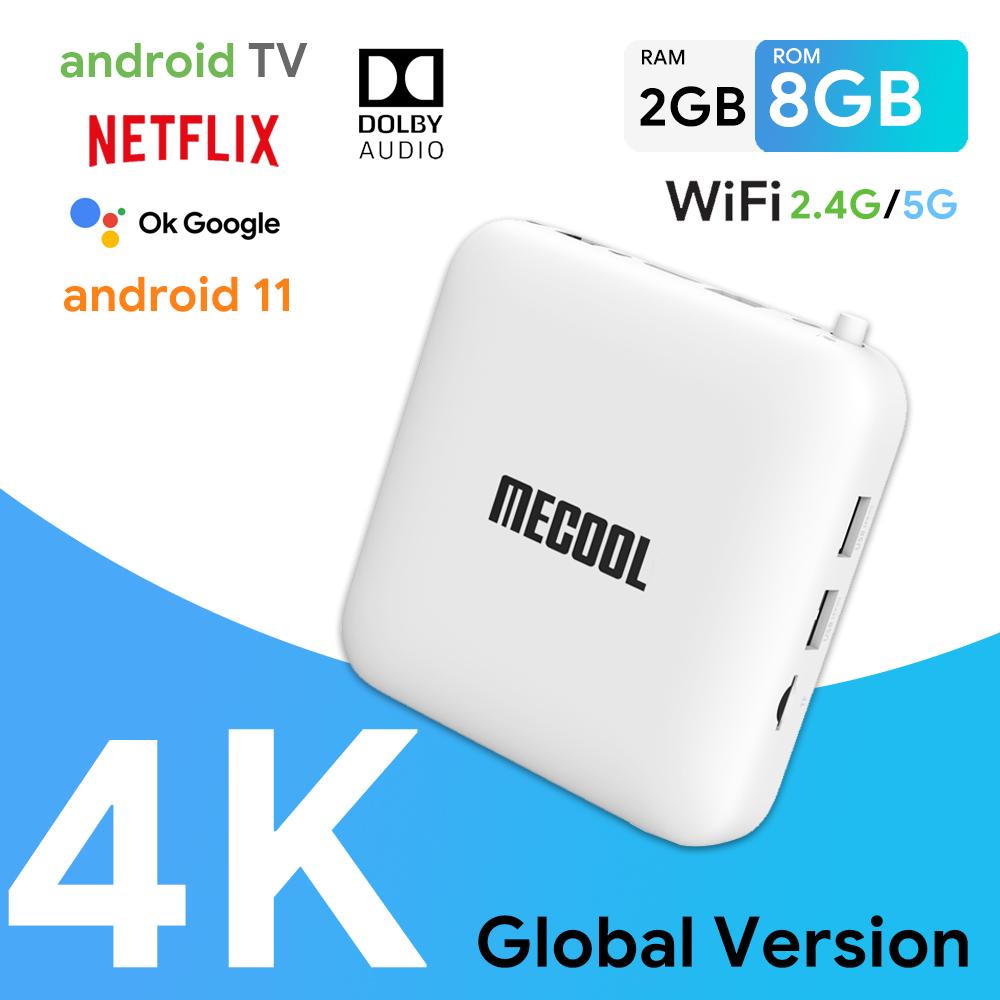 

ATV Set Top Box MECOOL Белый Android 11 Google Netflix 4K Dolby Audio Сертифицированный 100M 2.4/5G WiFi KM2 EU Plug