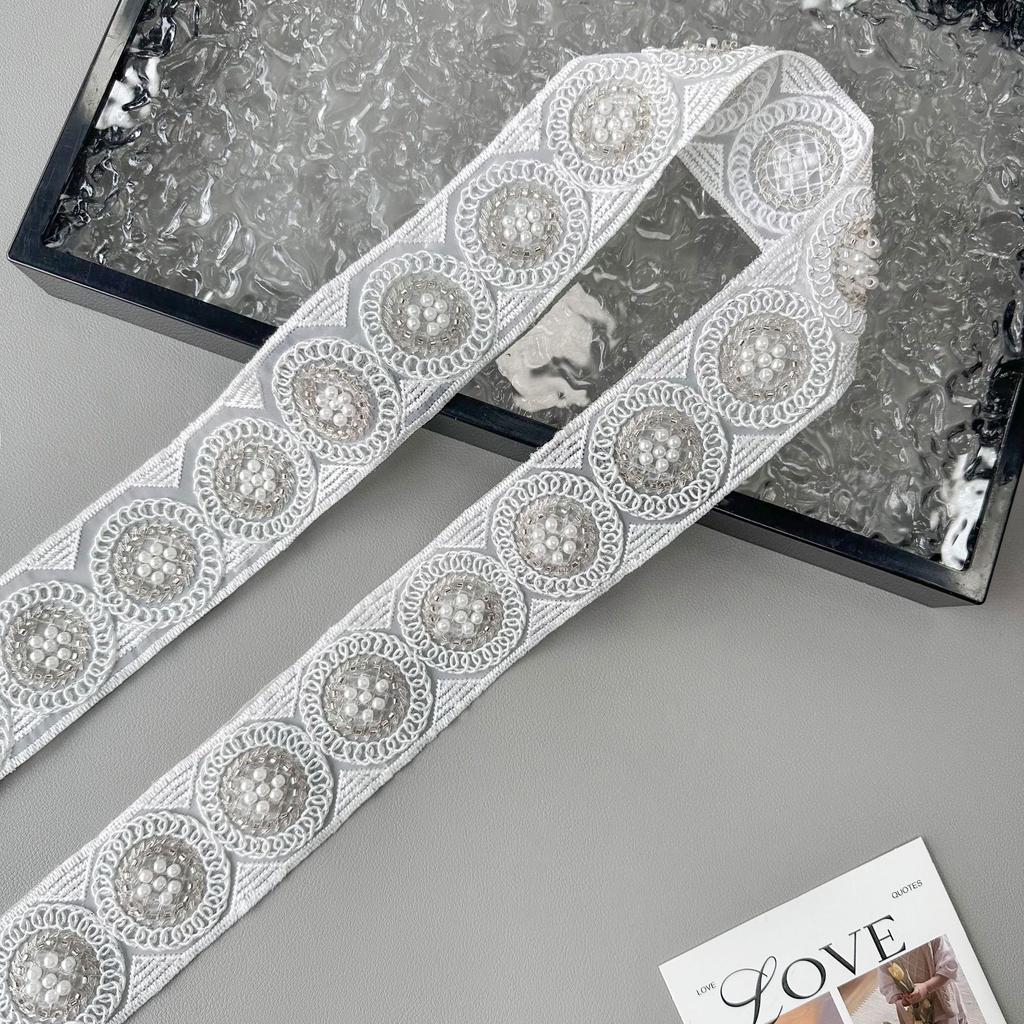 4.5Cm Handmade Beads Strands Ethnic Style Barcode Clothing Neckline Cuffs Belt Decorative Lace Accessories