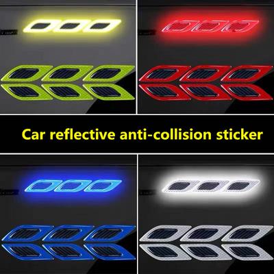 Stickers for Car 6Pcs/Set Car Reflective Strips Carbon Fiber Car Sticker Truck Auto Motor Anti-Scratch Safety Warning Sticker