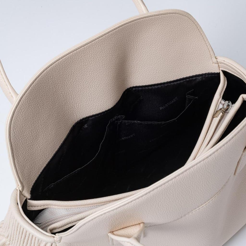 Jill Stuart Imploop Crystal Buckle Tote Bag with Feminine Belt Design in Ivory Women's (JSLH5CH1)