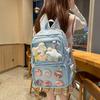 Junior High School Student Schoolbag Female Cute Fresh Large Capacity Backpack Japanese Ins Girl Transparent Shoulder Pain Bag