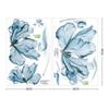 Creative Nordic Blue Flower Wall Stickers 3D Wall Art Decals Home Warm Background Decoration for Living Sofa Bedroom