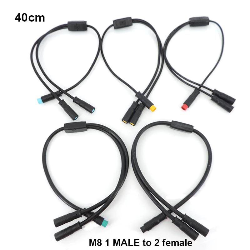 M8 Julet Waterproof 1 Male To 2 Female 2/3/4/5/6 Pin Ebike DC Splitter Sensor Connector Cable Electric Bicycle Butt Joint Plug