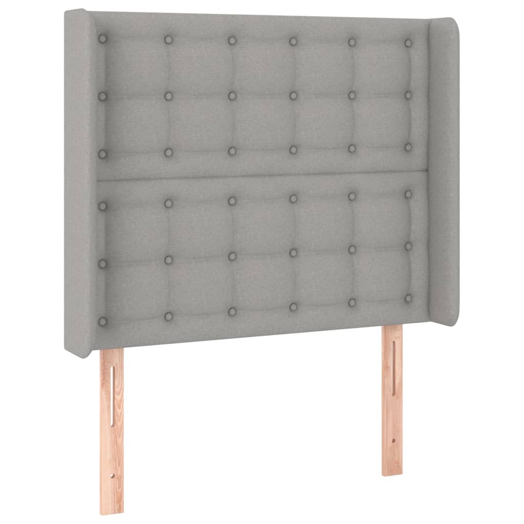 Box Spring Bed with Mattress Light Grey 90 x 200 cm Fabric