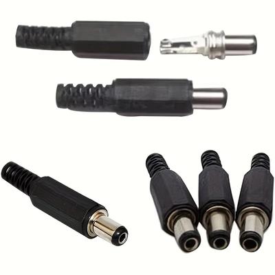 10PCS 5Pair 5.5x2.1mm DC Power Plug Male Female Jack Socket Nut Panel Mount DC Power Adapter Connector