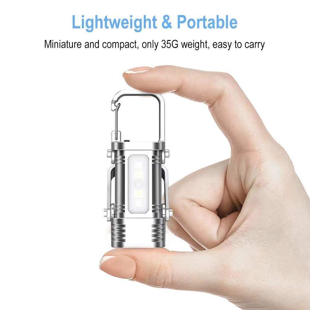 Multifunctional Keychain Flashlights USB Rechargeable Mini Flashlight  Outdoor Hiking Camping