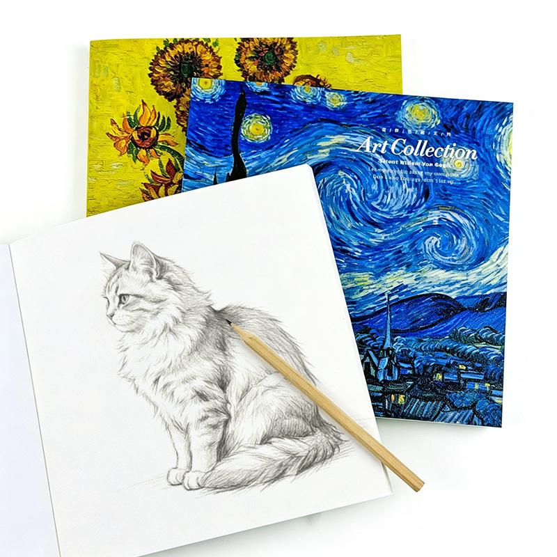 Van Gogh 20K Oil Painting Sketchbook for Art Students – 80 Thickened Hand-drawn Sketch Sheets