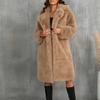 Chaqueta tipo cárdigan de doble vellón para otoño e invierno, chaqueta con capucha cálida de felpa de manga larga de color liso para mujer, abrigo de gran tamaño