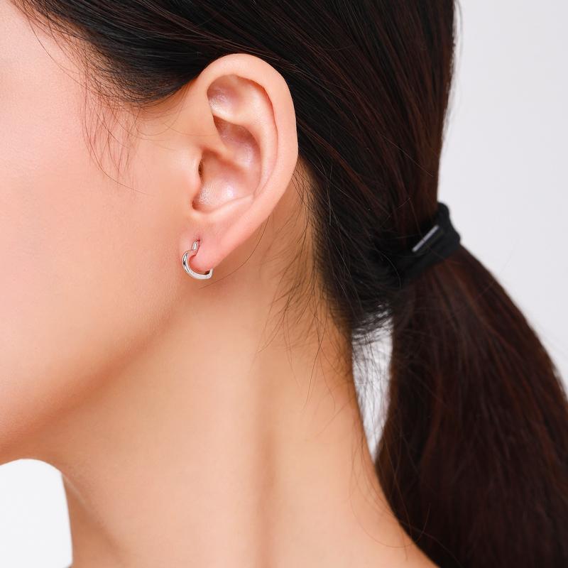 Modian Fashion Hearts Shape Hoop Earrings 925 Sterling Silver Love Charm Earring For Women Girls Jewelry Gifts