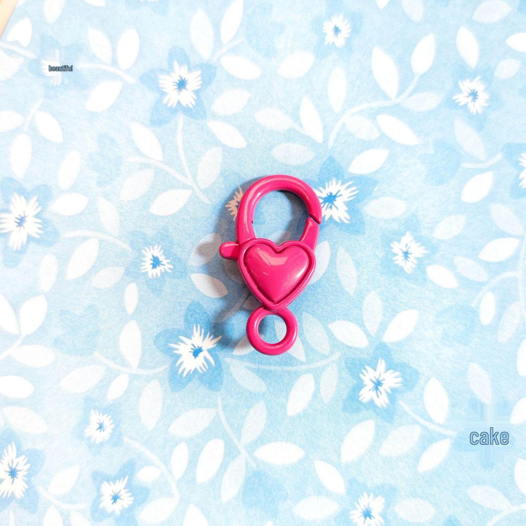 Cute DIY Heart Lobster Clasp Keychain Pendant with Spray Paint Colors