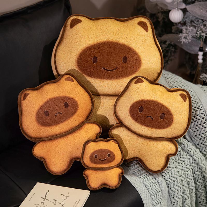 Cat Toast Capybara Plush Toys Backpack Pendants Cartoon Keychains Gifts Kids
