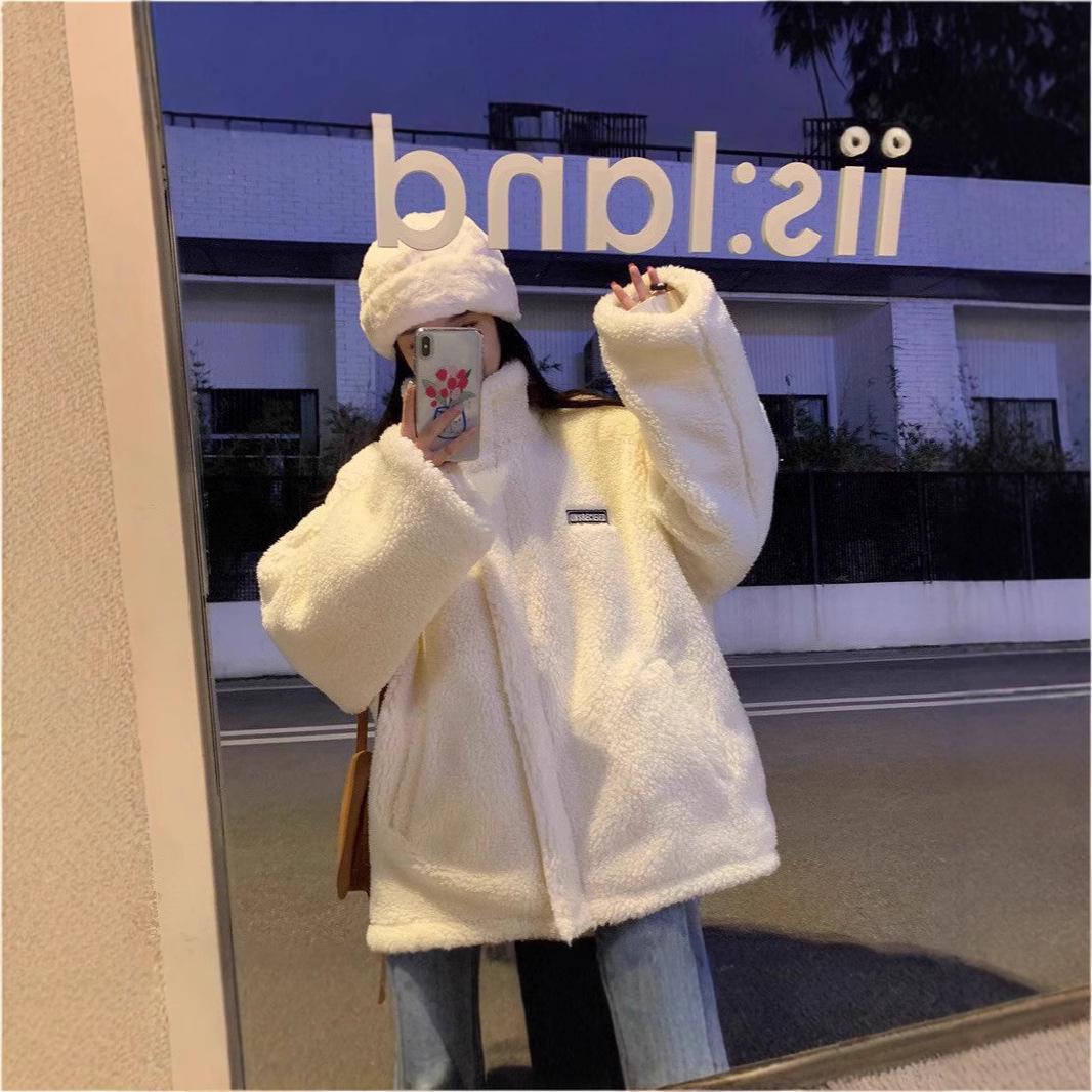 

Korean Style Women s Fleece-Lined Lambswool Coat (2024 Autumn/Winter) XXL