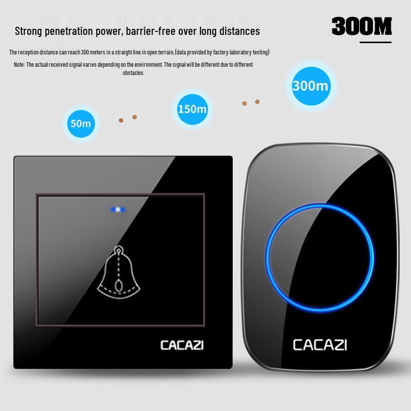 86 Type Wireless Doorbell with Call Button, Battery Powered, One-to-One Remote Control, No Wiring Needed