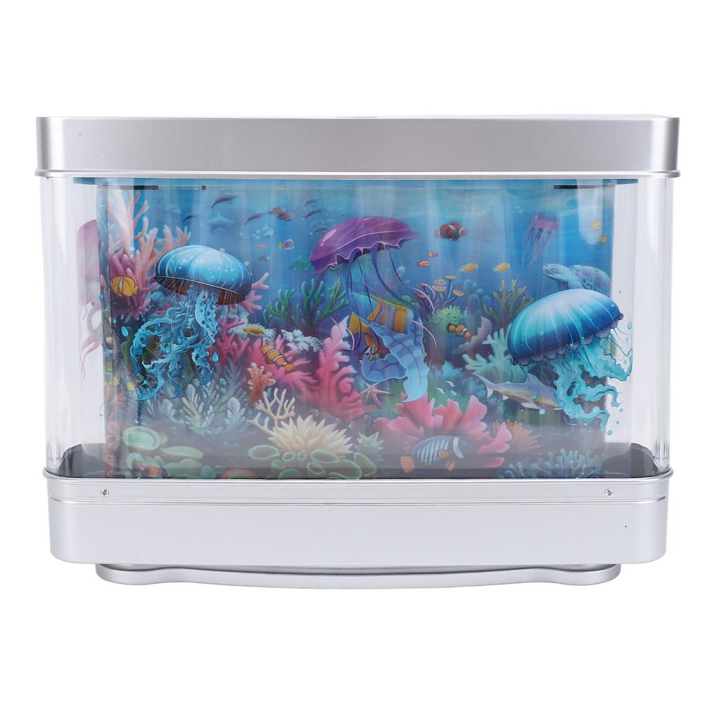 Fake Fish Tank Lamp with Moving Fish LED White Light USB 5V Plug In Artificial Aquarium Lamp for Desktop Bedroom