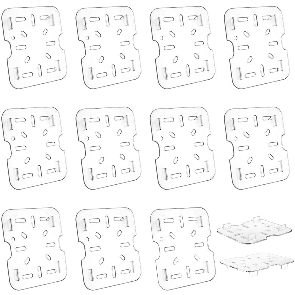 12 st Plast Avrinningshylla För 1/6 Storlek Matbehållare Klar Plastgaller Akryl Matavrinningsbrickor Plast Avrinningsbricka Klar Avrinningsbricka
