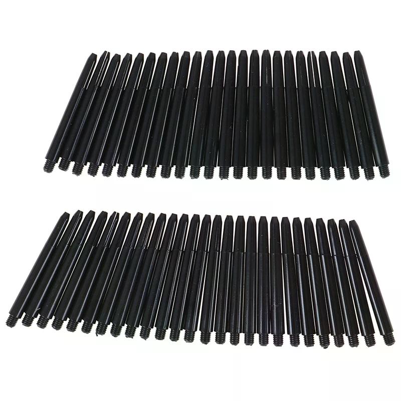 50pcs 48mm Nylon Dart Shafts with 2BA Screw Thread And Protection Ring Darts Rod Stems for Indoor Outdoor Games