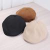 Simple solid color forward hat retro British style painter hat street literature newsboy wool cap