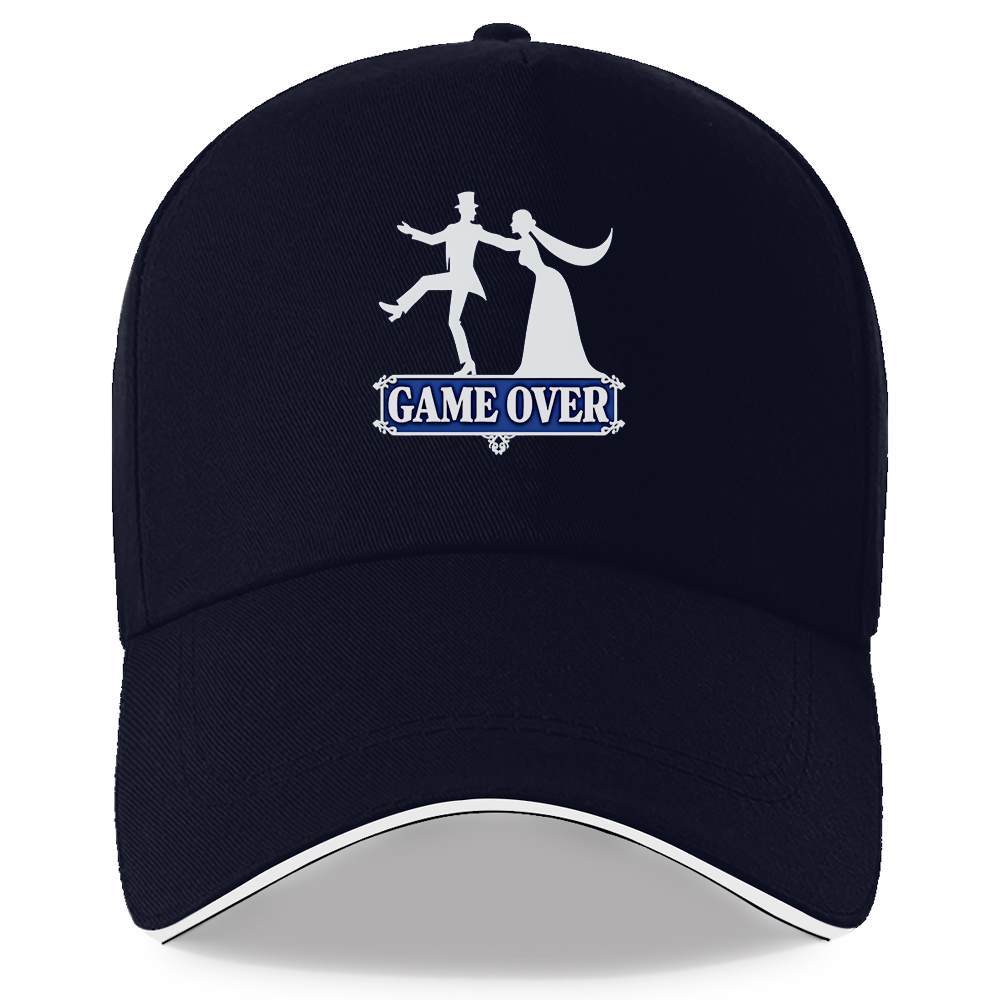 Game Over Dancing Couple Silhouette Baseball Cap Polyester Adjustable Casual Black Hat Unisex