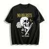 Vintage Skull Rose No Regrets Graphic Streetwear Casual Tee Pure Cotton T-shirt